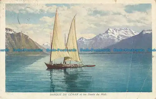 R012134 Barque du Leman und die Dents du Midi. Paul Bender. B. Hopkins