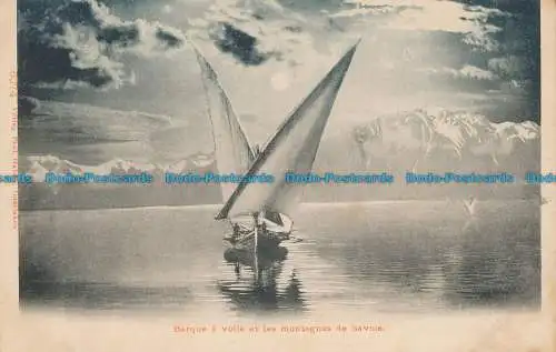 R012143 Segelboot und die Berge von Savoyen. B. Hopkins