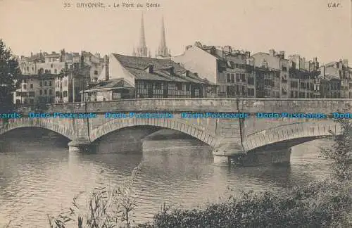 R012185 Bayonne. Die Brücke des Genies. Photomechanik. Nr. 35. B. Hopkins