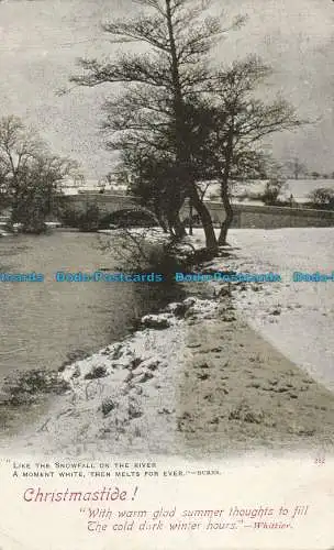 R012448 Weihnachtszeit. Brücke über Kanal und Schnee