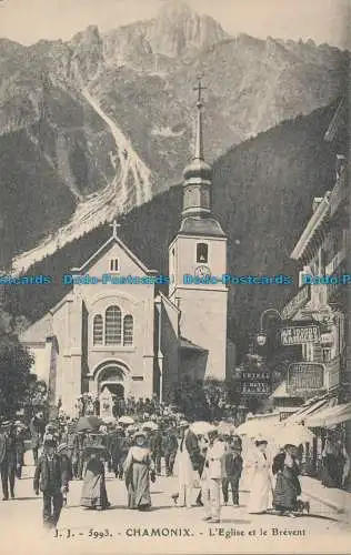 R012510 Chamonix. Die Kirche und das Brevent. Jullien Freres. B. Hopkins