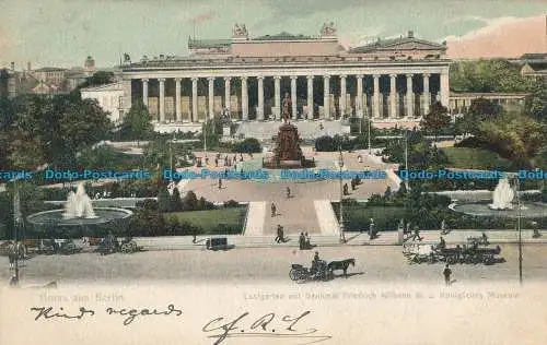 R012309 Gruss aus Berlin. Lustgarten mit Denkmal Friedrich Wilhelm III. u. König