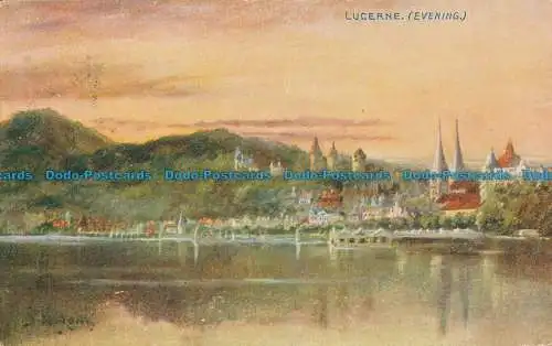 R012589 Luzern. Abends. Photochrom. B. Hopkins