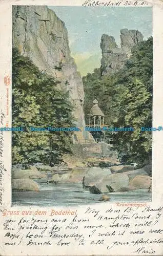 R013035 Gruss aus dem Bodethal. Kronentempel. Louis Glaser. 1901