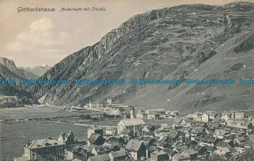 R012732 Gotthardstraße. Andermatt mit Stockli. E. Goetz