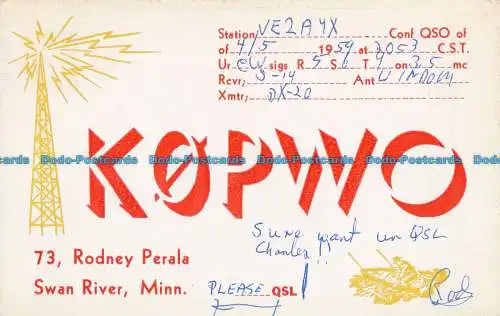 R012771 KOPWO. Rodney Perala. Swan River. Minn. 1959