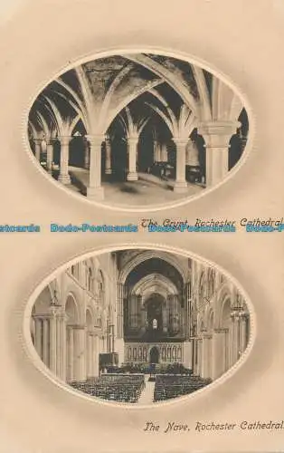 R012880 Die Krypta und das Schiff. Kathedrale von Rochester. Multi-View. Welch