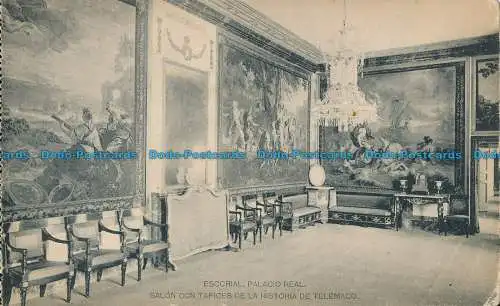 R012884 Escorial. Königspalast. Wohnzimmer mit Wandteppichen aus der Telemachgeschichte. Ha