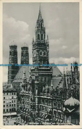 R013286 München. Rathaus mit Frauenkirche. H.u. M. Wutz. Nr. 203