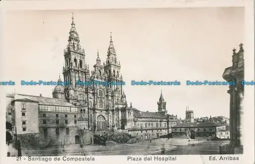 R012994 Santiago de Compostela. Plaza del Hospital. Sie kommen an. B. Hopkins