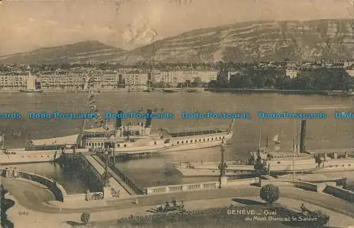 R013375 Genf. Quai du Mont Blanc und Saleve. 1914