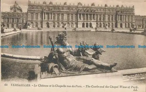 R013401 Versailles. Das Schloss und die Kapelle Wiew of Park. Levy und Neurdein Reu