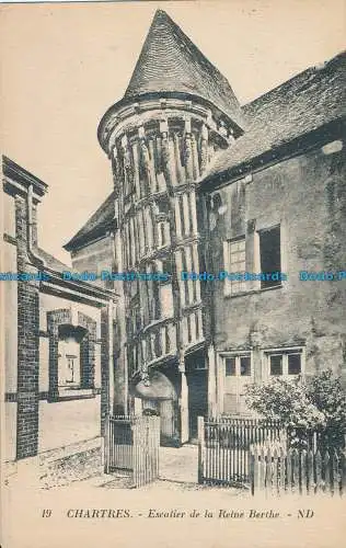 R013457 Chartres. Treppe von Königin Berthe. Levy und Neurdein vereint. B. Hopki