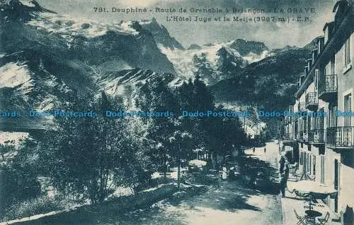 R013499 Dauphine. Route de Grenoble nach Briancon. La Grave. L Hotel Juge et la Mei