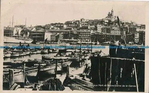 R013543 Marseille. Der alte Hafen und Notre Dame de la Garde. Der Storch. Nr. 151