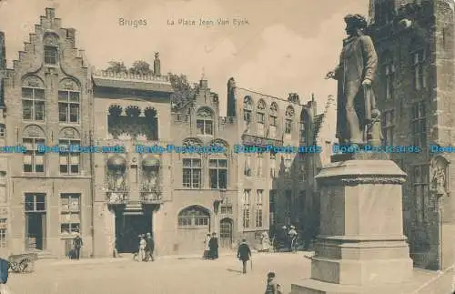 R013911 Brügge. La Place Jean Van Eyck. Nels. B. Hopkins