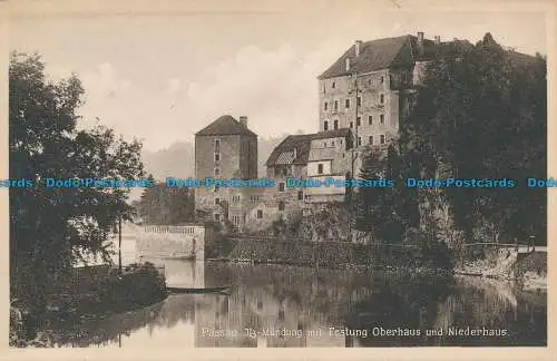 R036092 Passau. Ilz Mundung mit Festung Oberhaus und Niederhaus. H. Wutz