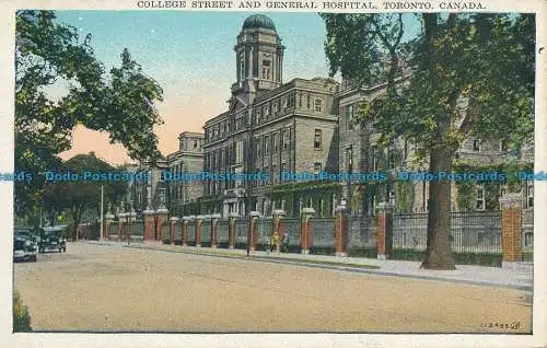 R036121 College Street und General Hospital. Toronto. Kanada. Valentinstag. Schwarz