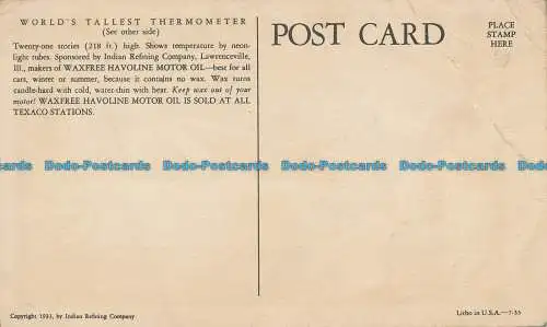 R036475 Havoline-Thermometer. Chicago 1933