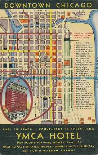 R036489 Downtown Chicago. Ymca Hotel. 1944