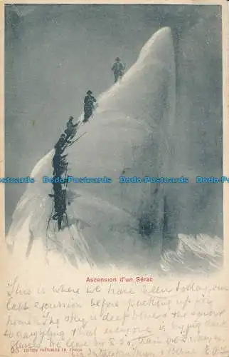 R036725 Besteigung eines Serac. Photoglob. 1902