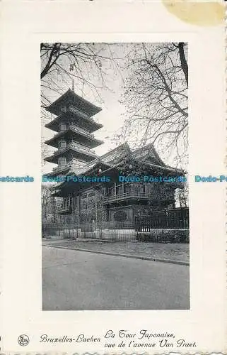 R036760 Brüssel Laeken. Der japanische Turm mit Blick auf die Van Praet Avenue. Ern. Thil