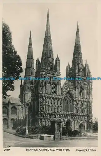 R037031 Lichfield Cathedral Westfront. Frith