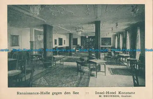 R037046 Renaissance Halle gegen den See. Insel Hotel Konstanz. Herr Brunner