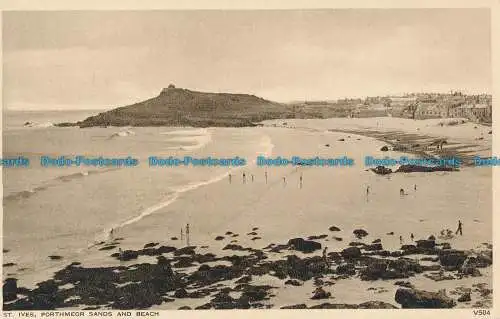 R037130 St. Ives Porthmeor Sands and Beach. Photochrom. Nr. V504