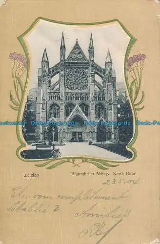 R048004 London. Westminster Abbey. Nordtür. Pfau. 1904