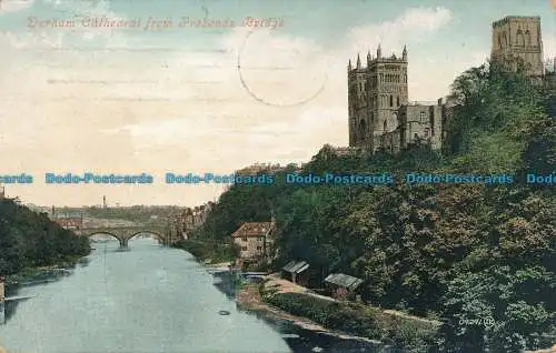 R048105 Durham Cathedral von Prebends Bridge. Valentinstag. 1907