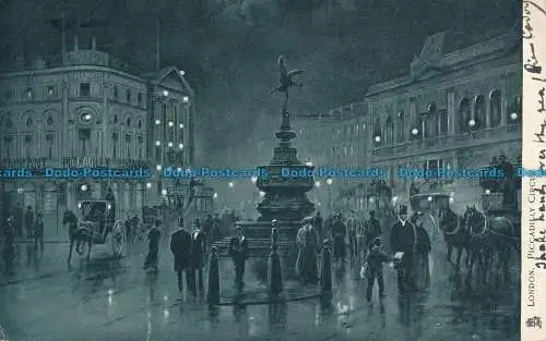 R048151 London. Piccadilly Circus. Nachts. Tuck. Mondlicht. 1907