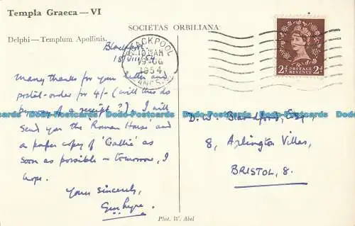 R048184 Graeca Tempel. Delphi. Templum Apollinis. W. Abel. 1954