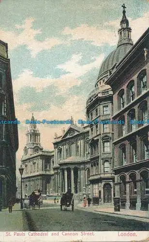 R048194 St. Pauls Cathedral und Cannon Street. London. 1907