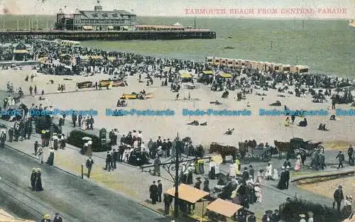 R048754 Yarmouth Beach von Central Parade. 1908