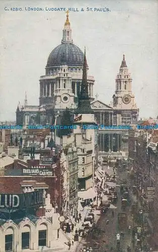 R048285 London. Ludgate Hill und St. Pauls. Photochrom. Celesque