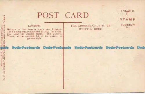R048922 Parlamentshäuser vom Fluss. London. Samuels Ltd