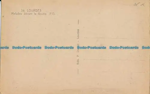 R048469 Lourdes. Krank vor der Höhle. P. Süß. Nr. 24