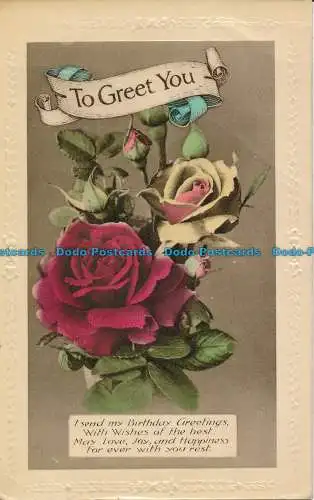 R049076 Grüße. Um Sie zu begrüßen. Rosen. H.B. Ltd. RP