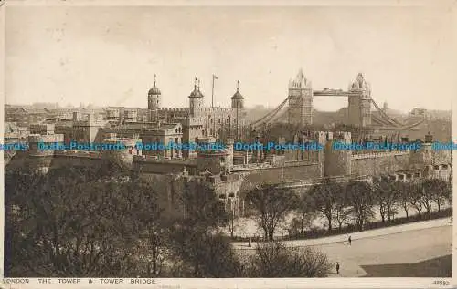 R049115 London. Der Turm und die Turmbrücke. Photochrom. Nr. 48582. 1928