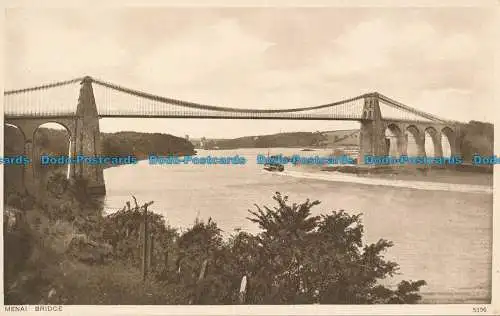 R049132 Menai-Brücke. Photochrom. Nr. 5396