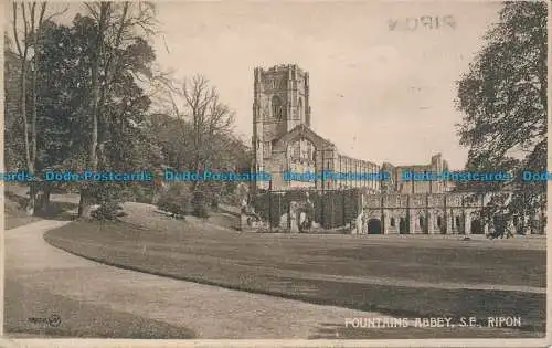 R049165 Brunnenabtei. S.E. Ripon. Valentinstag. 1916