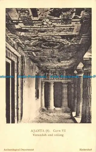 R060532 Ajanta. Keller VI. Veranda und Decke. B. Hopkins