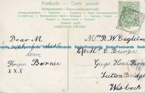 R060236 Alte Postkarte. Blumen. 1905