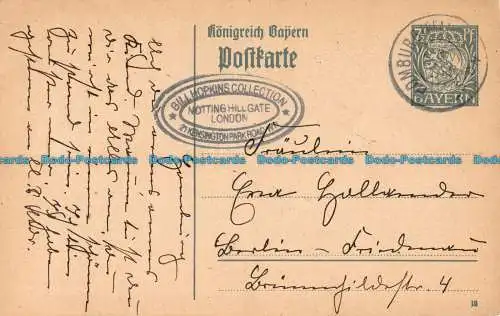 R060580 alte geschriebene Postkarte. B. Hopkins