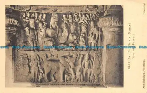 R060628 Ellora. Sita Ki Nahani. Siva und Parvati. B. Hopkins