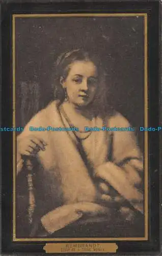 R061176 Postkarte. Rembrandt. Geschichte einer jungen Frau. 1910