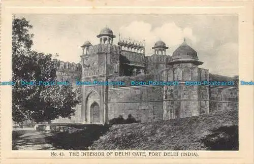 R060326 Das Innere des Delhi-Tores. Fort Delhi. Indien. H.A. Mirza Nr. 43