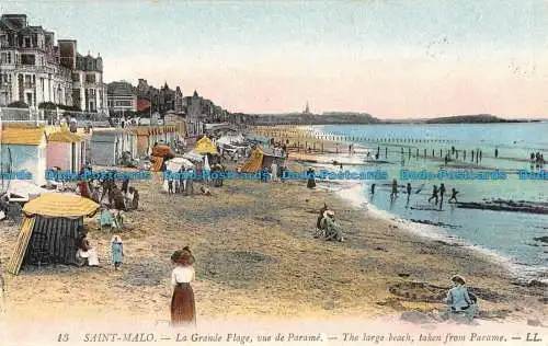 R060445 Saint Malo. Der große Strand aus Parame. Levy Fils. Nr. 13