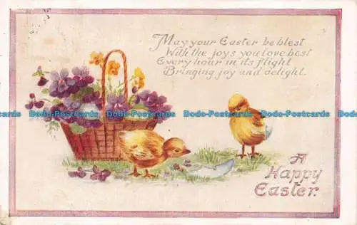 R061316 Grußpostkarte. Frohe Ostern. Küken. 1922